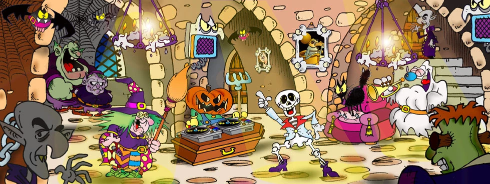 Halloween Club · ambiente e personaggi